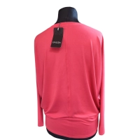 Bluzka Eveline dla puszystej - luźny fason oversize koralowa